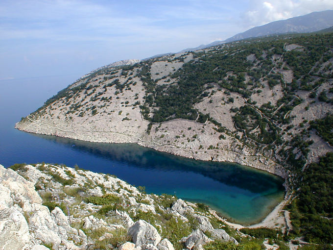 Creek view from above, coast to Starigrad, Croatia