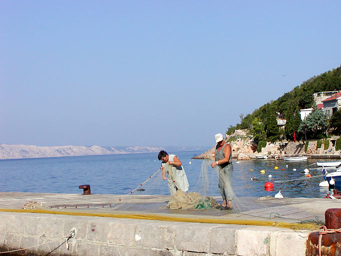 Starigrad preparing nets, Croatia