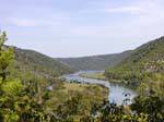 Tourist boats on the river Krka National Park, Croatia.