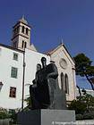 Statue in front of the church and monastery of San Francisco, Šibenik, Croatia.