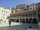 Central arcaded square behind the cathedral, Šibenik, Croatia.