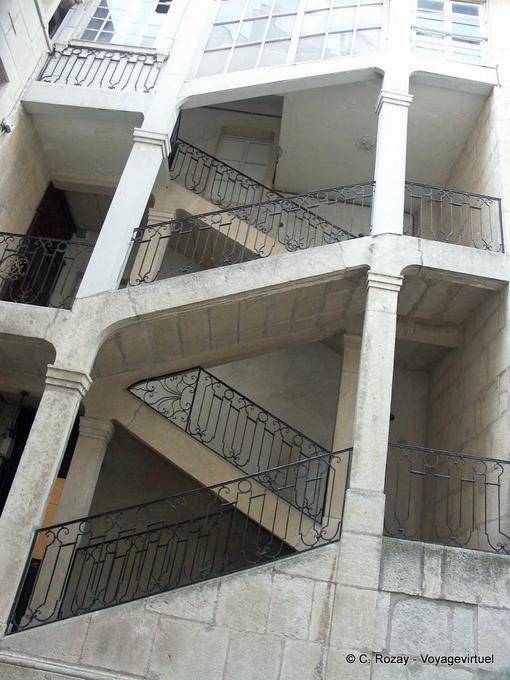 Stairs of the hotel Rigollier Parcey - France