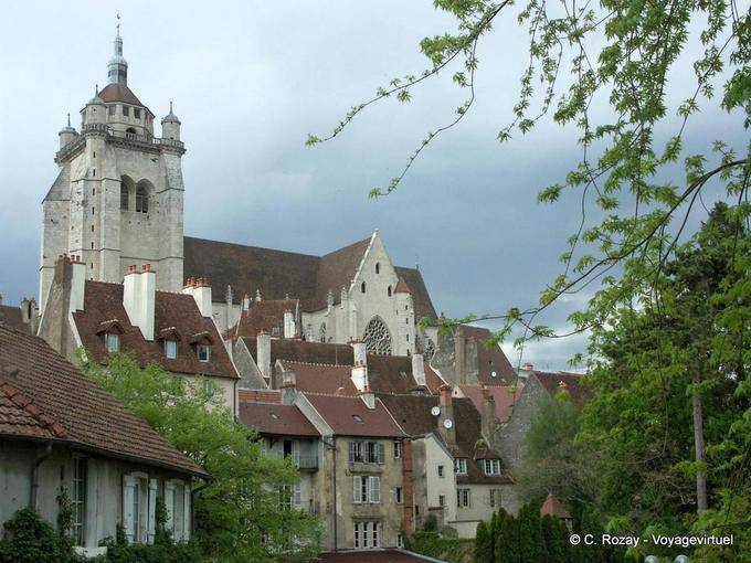 Collegiate Church of Notre-Dame, general view of the old town, Dole - France