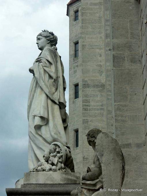 Statue on the outside of the Collegiate Church of Our Lady of Dole - France