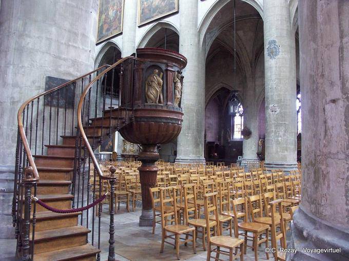 The pulpit carved by Dionysius Rupt of the Notre Dame Dole - France