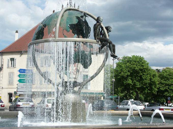 Fountain sculpture on Place Grevy, Dole - France