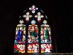 Stained glass window of the Chapel of Souls in Purgatory, college Our Lady of Dole, France.