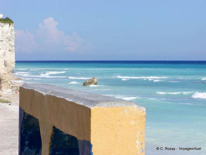 Rollers on the beach to the malecon Enriquillo, Barahona, Dominican Rep.