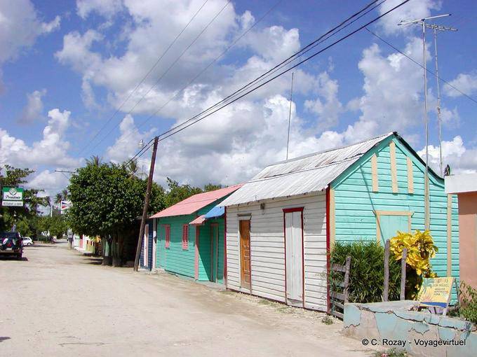 Typical Cases of wood and corrugated iron roof, Bayahibe, Dominican Rep.