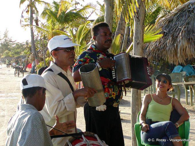 Musicians in concert on the beach, Boca Chica, Dominican Rep.