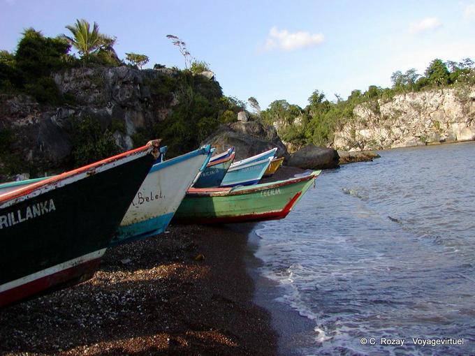 Bow fishing boats, port of Boca de Yuma, Dominican Rep.