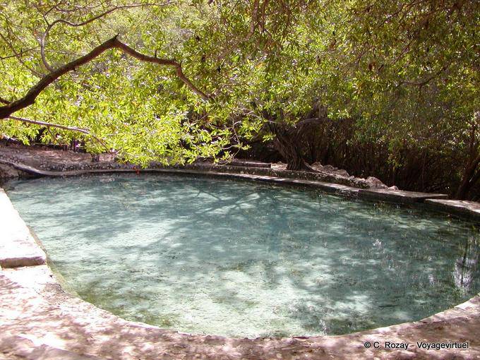 Natural swimming pool Azufrada with fresh water and sulfur, Enriquillo, Dominican Rep.