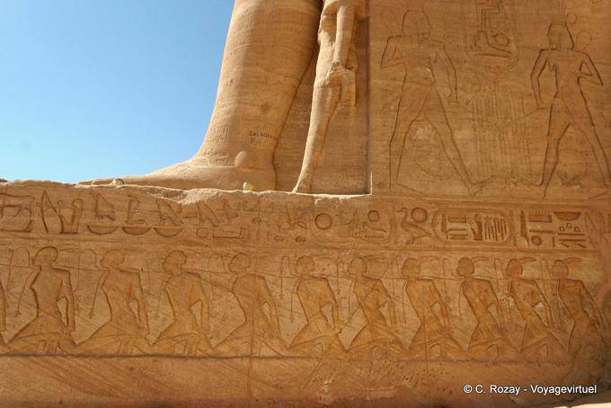Shackled prisoners, mural sculpture, Abu Simbel - Egypt