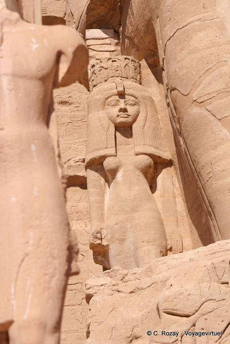Nefertari, wife of Ramses main entrance of the Temple of Re-Harakhte, Abu Simbel - Egypt