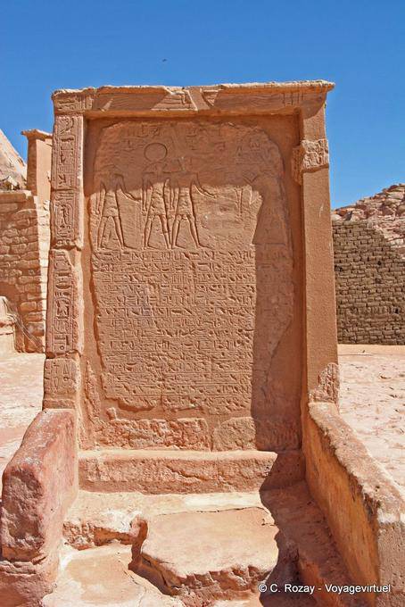 The northern stele, south facing terrace in front of the Great Temple of Ramses II, Abu Simbel - Egypt