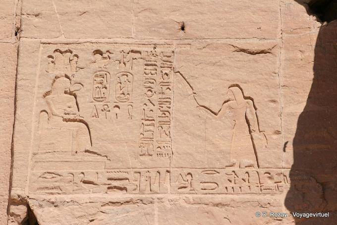 Relief to the right of the small temple of Nefertari, Abu Simbel - Egypt