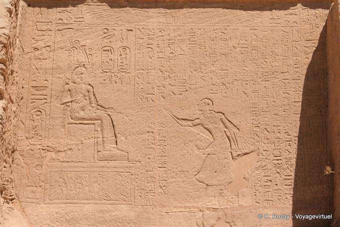 Bas-relief and hieroglyphics, Abu Simbel Temple - Egypt