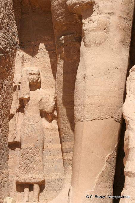 Prince Mery-Atum, foot statue of the Pharaoh, Temple of Hathor, Abu Simbel - Egypt