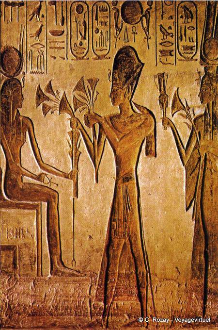 Bas-relief in colors, Abu Simbel, Egypt