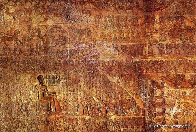 Scene of the Battle of Kadesh against the Hittites, fresco, Abu Simbel - Egypt