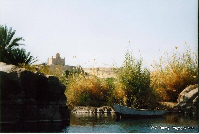 The Mausoleum of the Aga Khan seen from the Nile, Aswan - Egypt