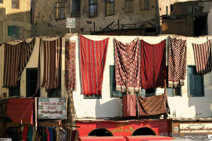 Carpets hanging in the bazaar, Aswan - Egypt