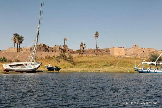 Ancient ruins of the Temple of Abu to Khnum, Aswan - Egypt
