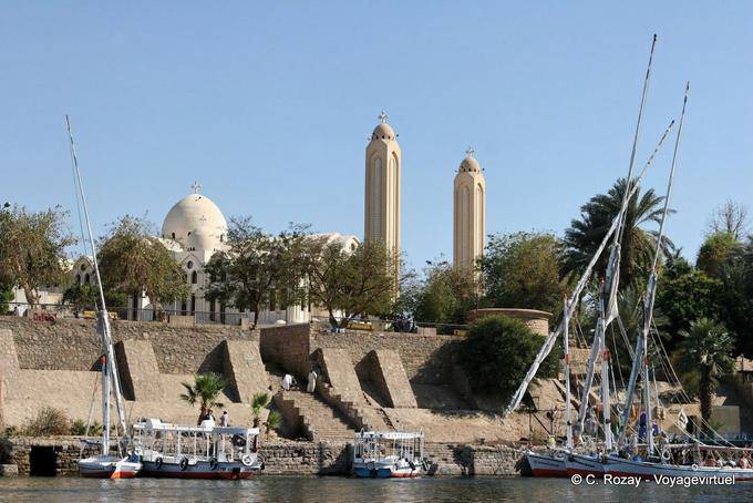 Coptic Cathedral of Saint George of Aswan, on top of the cornice - Egypt