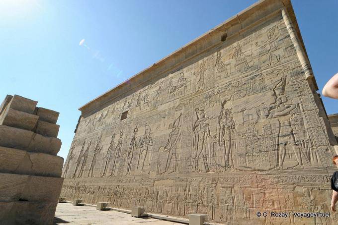Story gods on a pylon, Philae Temple - Egypt