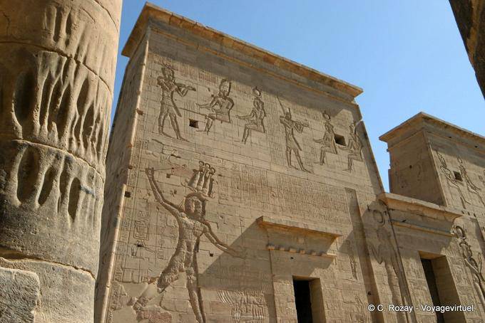 Pylon of the Temple of Isis (left), Temple of Philae - Egypt