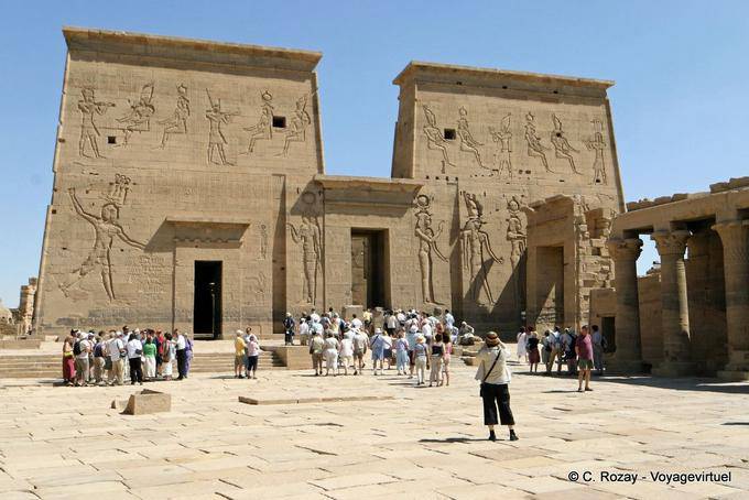 First pylon, overview, Temple of Isis, Philae - Egypt