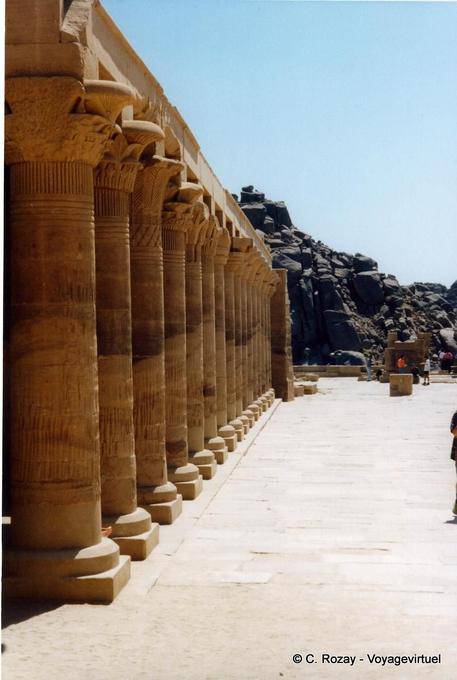 Nectanebo and colonnade, Philae Temple - Egypt