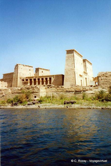 The temple of Isis, seen from the river, Philae - Egypt