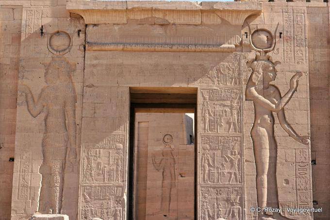 Outer side of the second pylon of the temple of Isis, Philae - Egypt