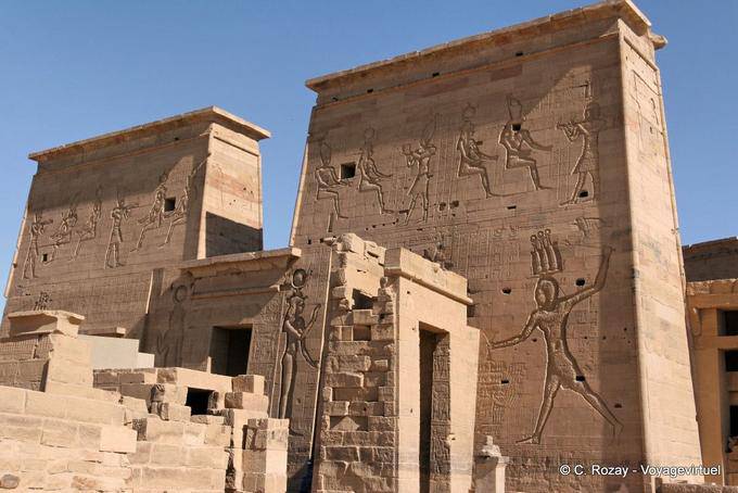The first pylon of the Temple of Isis, Philae - Egypt