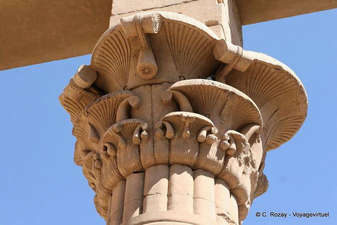 Detail of capital of a column, Temple of Philae - Egypt
