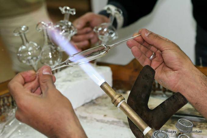 Phase of the manufacture of a perfume bottle, Aswan - Egypt