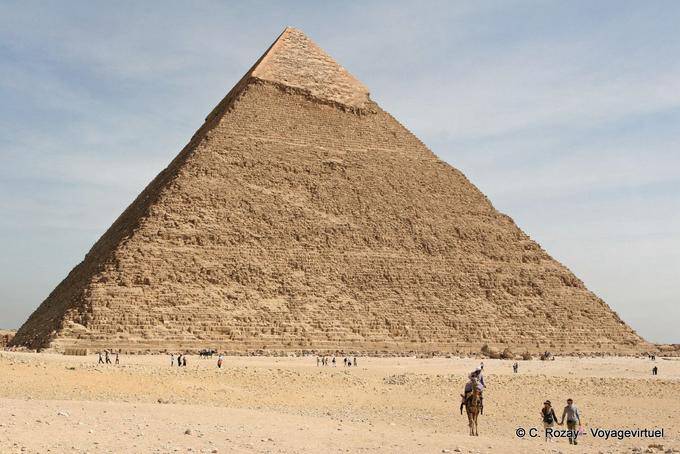 Height of 143.5 meters and 215 meters base, the Pyramid of Khafre, Giza - Egypt