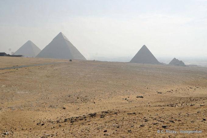 Morning mist on the Giza Pyramids site - Egypt