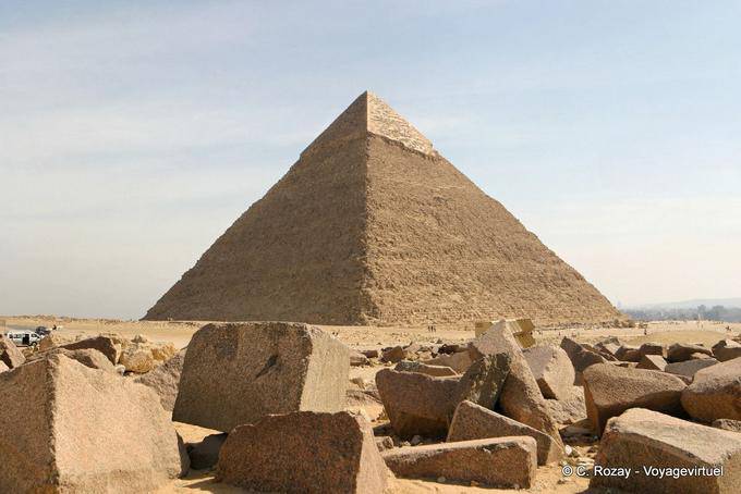The Pyramid of Menkaure Khefren view from the quarry, Giza - Egypt