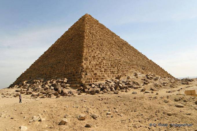 Southwest corner of the pyramid of Menkaure, Giza - Egypt