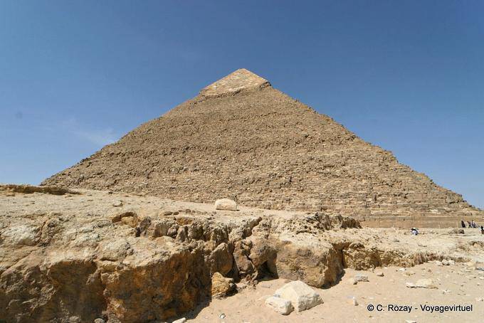 Pyramid Khafras view from the ground level, Giza - Egypt