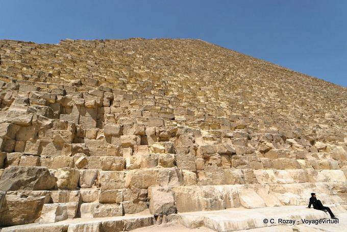 Smallness of man and grandeur of his work, Pyramid of Cheops - Egypt