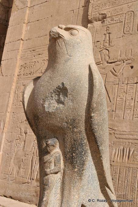 Statue of the god Horus responsible for the protection of the king, Edfu - Egypt