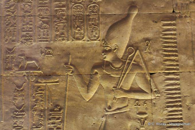 Hieroglyphics pharaoh in a hall of the temple, Edfu - Egypt