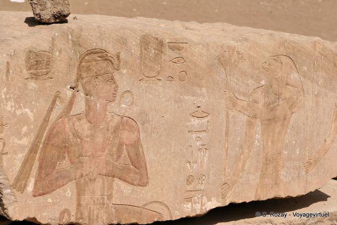 Fragment of a fresco, Chapel of Ra, Edfu temple - Egypt