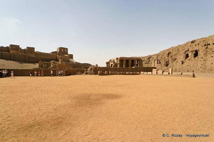 Esplanade in front of the Temple of Horus at Edfu with, basically, the Mammisi - Egypt