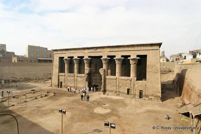 Esna Khnum Temple seen from the street Al Wzariea - Egypt