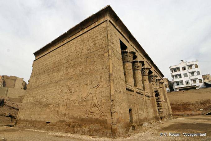 Wall reliefs on the side wall of the Temple of Esna - Egypt