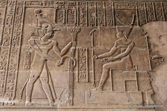 Offering the foster Pharaoh, head of the fertility of Egypt, the Temple of Khnum, Esna - Egypt